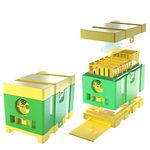 Queen Nuc Box Bee Mating Nuc Hive Bee House Mini Bee Hives Boxes Queen Rearing Boxes for Beekeeping (Green)