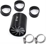 2.5" F1-Z Car Air Intake Turbonator , Dual Fan Turbine Super Gas Fuel Saver Turbo (Black)