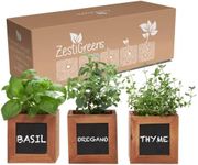 ZESTIGREENS Indoor Herb Pots for Herbs, Succulents, or Small Plants. 3 x Indoor Plant pots with Waterproof Liner Included.