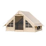 Inflatable Glamping Tent Canvas Bell Tent 2-8 Person Large Tent Easy Setup Waterproof Breathable Outdoor Oxford Canvas Tents 4-Season for Family Camping Hiking