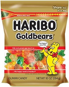 Haribo Goldbears Gummi Candy, Resealable Zipper Bag, 10 Ounce (Pack of 8)