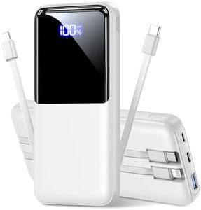 Portable Charger Power Bank - 15000mAh Battery Pack Portable Phone Charger with Built in Cables 22.5W Fast Charging Powerbank Compatible with iPhone Android Samsung Phone, Travel Camping Essential