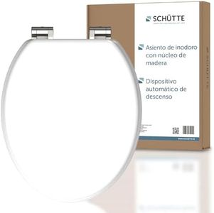Schütte 84100-A - Tapa de madera con cierre suave (carga máxima de asientos de inodoro de 150 kg), con mecanismo de descenso