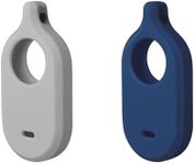 Silicone Case for Galaxy SmartTag2 with Keychain, 2 Pack Anti-Scratch Protective Cover with Carabiner (Navy/Gray)