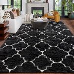 Amdrebio Black and White Rugs for L