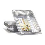 MN Trader 10-Pack Aluminium Large Foil Trays 32 x 26 cm, Catering Trays Takeaway Foil Food Containers for Cooking Food Storage BBQ, Baking Trays Perfect for Roasting Baking Broiling and Freezing