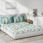 DDECOR - Elicia 100% Cotton Double Bedsheet with 2 Pillow Covers, Turquoise