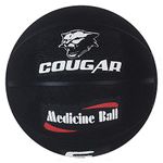 COUGA High Grip Rubber Moulded Medicine Ball Without Handle for Crossfit, Exercise & Fitness, Strength & Conditioning Exercises (5 KG, Black)