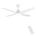 Newday Ceiling Fan with Light, 48" White Ceiling Lamp with Fan and Remote Control,24W LED Dimmable Modern Mute Ceiling Fans for Bedroom Living Room,3 Color Adjustable,AC Motor,3-Speed Wind Speed