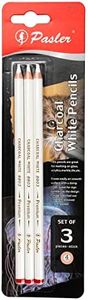 Pasler White Charcoal Pencil Set of 3 Drawing White Pencils