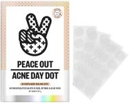 PEACE OUT Acne Day Dot, Sheer Acne Healing Dots, Virtually Invisible Wear, Hydrocolloid Pimple Patches Helps Clear Blemishes Quickly with Encapsulated Salicylic Acid, Retinol & Aloe Vera, 40 dots