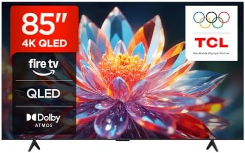 TCL 85T6C 85 Zoll QLED Fernseher, 4K UHD Fire TV, HDR10+, Dolby Vision & Atmos, Smart TV mit Sprachsteuerung mit Alexa, Google Cast & AirPlay 2, Onkyo 2.1 Sound, HDMI 2.1, ALLM