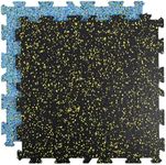 Nisorpa 0.6'' Thick Rubber Exercise Equipment Mats, 6 Tiles Gym Floor Mat Interlocking Rubber Mats for Floor Gym with EPDM Rubber Granule Bottom, 20x20 in (Yellow Dots)