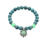 Anxiety & Destress Bracelet, Glow in The Dark Lotus Yoga Healing Stone Bracelets,Luminous Glowing in The Dark Moon Lotus Flower Shaped Charm Bracelet (J)