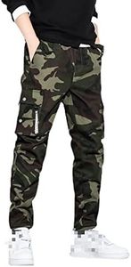 WolweS Men's Plus Size Sweatpants Trendy Camouflage Street Handsome Loose Breathable Fashion Multi-Pocket Cargo Pants XXL