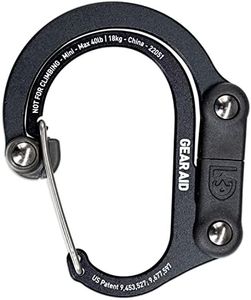 GEAR AID HEROCLIP Carabiner Clip and Hook (Mini) for Travel, Luggage, and Small Bags, Stealth Black