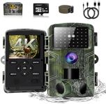 HAZA Trail Camera Huge Screen 4K HD Game Hunting Camera with Memory Card Night Vision Motion Activated Waterproof Outdoor Deer Wildlife Camera Field Night Cam for Backyard/Farm (PR900-1)