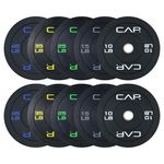 CAP Barbell Economy Olympic Bumper Plate Set with Color Logo, Black, 260 lbs Set