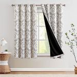 jinchan 100% Blackout Curtains 63 Inch Length 2 Panels Grey Damask Medallion Window Curtains for Bedroom Grommet Thermal Insulated Drapes for Living Room Vintage Luxury Window Treatments Set