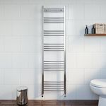 DuraTherm® 1600 x 450mm Flat Straight Heated Towel Rail Radiator Modern Central Heating Bathroom Warmer Wall Mounted Ladder Rad, Polished Chrome