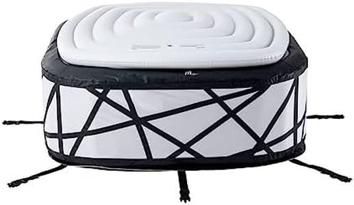 MSpa Inflatable Hot Tub Luxury Soho Premium Series Bubble Portable 6 Person Square Spa, 930 Litres Garden Outdoor - Abstract Design with Leather Trim