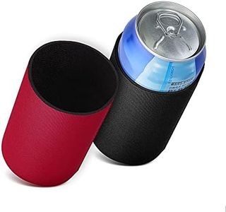 kwmobile 2x 330ml / 355ml Dose Dosenkühler - für Bierdosen und andere Getränkedosen - 6,5 x 10 cm - Schwarz Rot