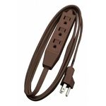 Woods 0608 Extension Cord with Power Tap, 3 Grounded Outlets, 8 Foot, Brown