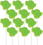 Cactus Lollipops - 12 Individually Wrapped Fiesta Candy Suckers - Birthday Fiesta Party Favors - Fiesta Mexican Party Supplies - Cinco De Mayo Taco Tuesday Cactus Party Favors Goodie Bag Stuffer