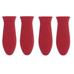 SUNTRADE 4 PCS Silicone Hot Handle Holder Non-Slip Pot Iron Skillet Grip Sleeve Cover (REDX4)