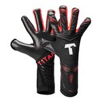 T1TAN Alien Black Energy 2.0 Goalkeeper Gloves for Adults, Unisex Football Gloves, Mixed Cut and 4 mm Professional Grip, Size 10