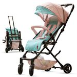 Lifelong Newborn/Toddler/Baby Stroller 0 to 3 Years -One Hand Foldable -Travel-Friendly Trolley- Lightweight Pram- 5 Point Safety Harness, 360° Swivel Suspension Wheel, Cup Holder & Mosquito Net, Pink