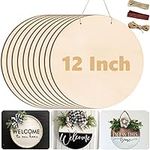 12 Inch Wood Circles for Crafts, 10