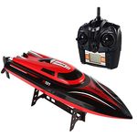 Zowam Remote Control Boat,RC Boat With High Speed 30km/h,2.4GHz 4CH LCD Transmitter Racing Boat/Speedboat/Ship For Kids Adult,Long Distance Remote Control Boat For Pools And Lakes,fishing,sea (Red)