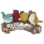 Design Toscano Birdy Welcome Sign Garden Bird Statue, 25.5 cm, Polyresin, Full Color