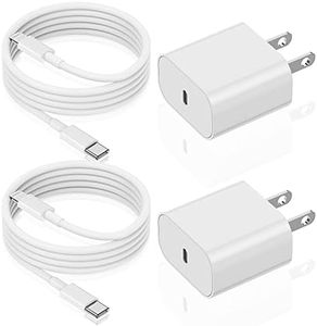 Jeenek 2Pack iPhone Fast Charger[Apple Certified],20W iPhone Fast Charger USB C Wall Charger Block with USB C to Lightning Cable 6ft Compatible with iPhone 14 Plus/13 Pro Max/12/11/Mini/XS/8,iPad