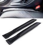 PU Leather Car Seat Gap Filler Set, 2 Pieces Seat Gap Soft Pad for Car Seat, Universal Gap Filler Pad Slot Plug Cover Pad for Most Models of Cars (Black)