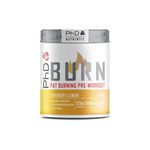 PhD Burn Pre Workout Powder with L Carnitine for Women and Men, Rich in CLA, High Caffeine for pre-Workout, Sherbert Lemon Flavour, 20 Servings (200g)