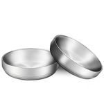 2x Stainless Steel Bowl Cat Bowl, 304 Material Cat Dish, Safe to Contact with Food, Drop-proof and Easy to Clean