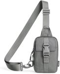 G4Free Waterproof Mini Crossbody Sling Bag, Small Chest Fanny Pack for Men, Lightweight Travel Sports Purse (Grey)
