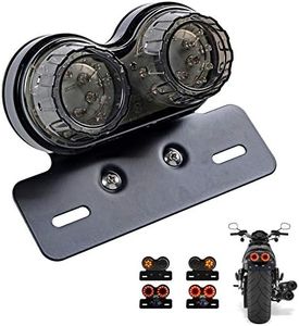 Anki HappiGo ANKIA 40-LED 40W Motorcycle Tail Light Integrated Running Lamp Brake&Turn Signal Light with License Plate Bracket for Harly Motorcycle Street Bike Cruiser Chopper (Black)