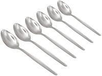 Argon Tableware Economy Dessert Spoons - 19cm - Stainless Steel - Pack of 6 - Silver Dining Table Cutlery for Starters, Sides, Mains & Desserts