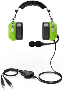 WODASEN Aviation Headset for Pilots Student Flight School Headsets with Mono and Stereo Passive Noise Reduction Boom Mic Noise Cancelling Microphone Headphones