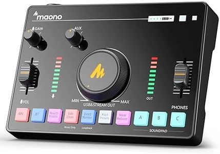 MAONO Streaming Audio Mixer, Audio Interface with Pro-preamp, Bluetooth, Built-in Battery, Noise Cancellation, 48V Phantom Power for Live Streaming, Podcast Recording, Gaming MaonoCaster AMC2 NEO