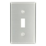 Leviton 83001 1-Gang Toggle Device Switch Wallplate, Light Switch Cover Plate, Wall Plate, Standard Size, Device Mount, Aluminum