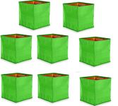 YUVAGREEN Terrace Gardening Leafy Vegetable HDPE Square Green Grow Bag (12"x12"x12") - Pack of 8