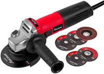 AVID POWER Angle Grinder, 7.5-Amp 4-1/2 inch Electric Grinder Power Tools with Grinding and Cutting Wheels, Flap Disc and Auxiliary Handle for Cutting, Grinding, Polishing and Rust Removal - Red