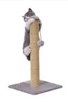 FURRLOVERS Scratching Post Cat Kitten Tree | Dangling Ball | Plush Fur Fabric | Sisal/Jute Rope | Stable Heavy Base 11 ((16 x 16 x 16 inch,) (Grey - FURR-16X11)