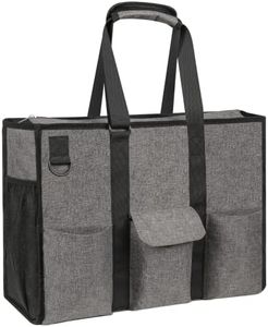 MHOMER Large Utility Tote Bag for Women, Zip-Top Teachers Tote Bag with 12 Pockets, Waterproof Nurse Bag for Working Women, Gray, One Size, Travel Totes