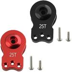 2 Packs Servo Saver 25T 3Holes Adjustable Aluminum Servo Horn for Traxxas Slash 2wd Traxxas Bigfoot with 2056 Servo SMT10 25T Servo 1/8 1/10 RC Car Boat