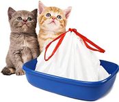 Bilieasy Cat Litter Box Liners large with Drawstrings Scratch Resistant Bags for Medium and Large Litter Box 10 Pack (M 10 Count)